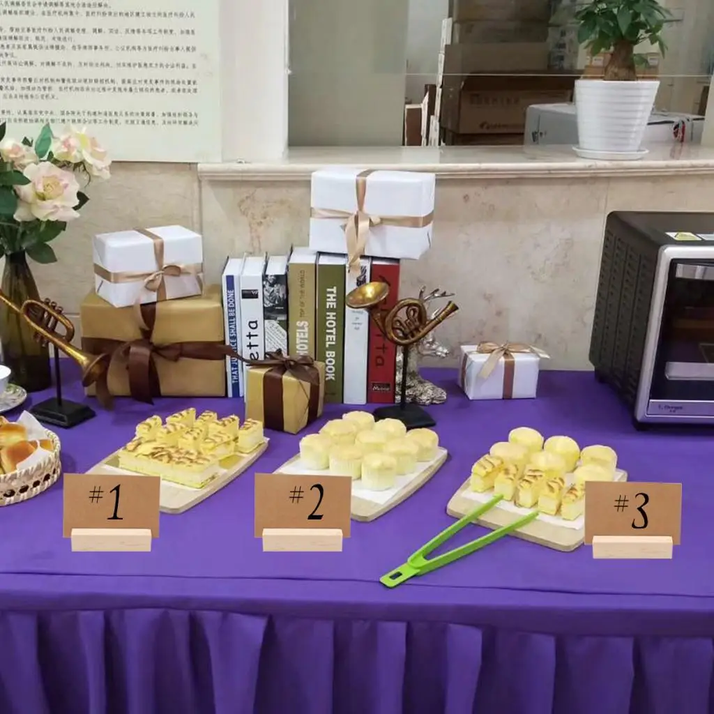 10Pcs Wood Table Numbers Holder Wood Place Card Holder Party Wedding Table Name