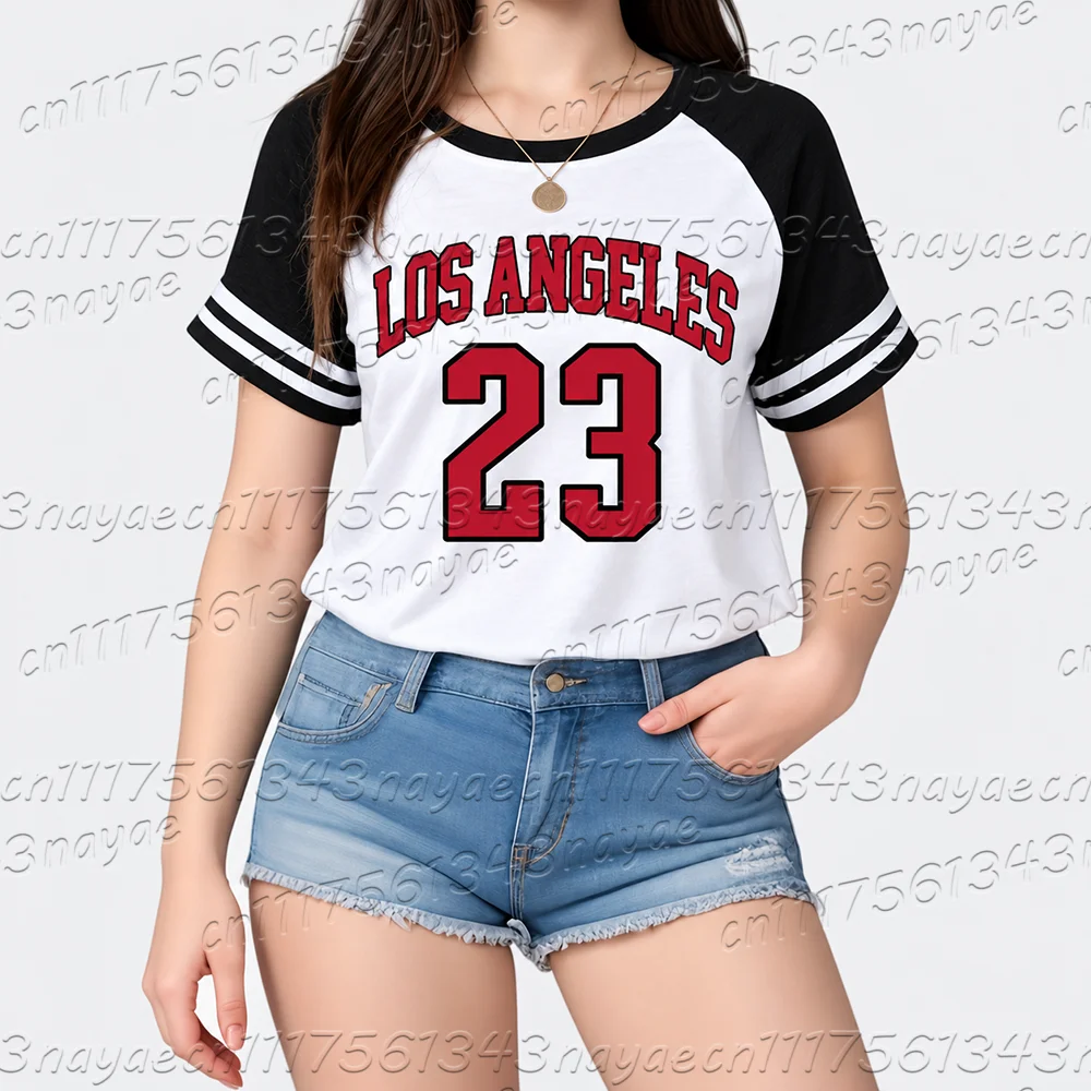 Women's Los Angeles No. 23 Digital Printed T-shirt Casual and Comfortable Round Neck Top Casual Summer Casual Style