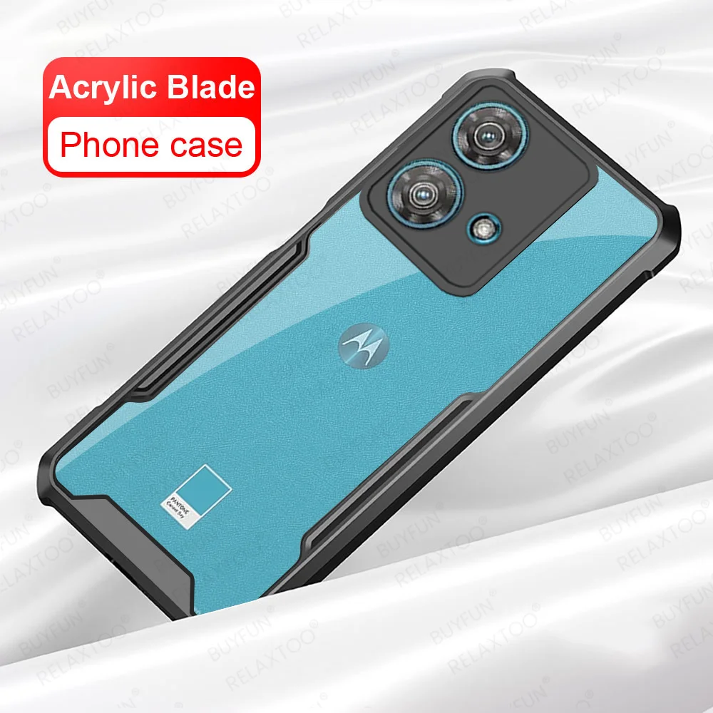 Moto Rola Edge40Neo Case Clear Acrylic TPU Frame Cover For Motorola Edge 40 Neo Edge40 40Neo 5G Camera Shockproof Fundas Coque