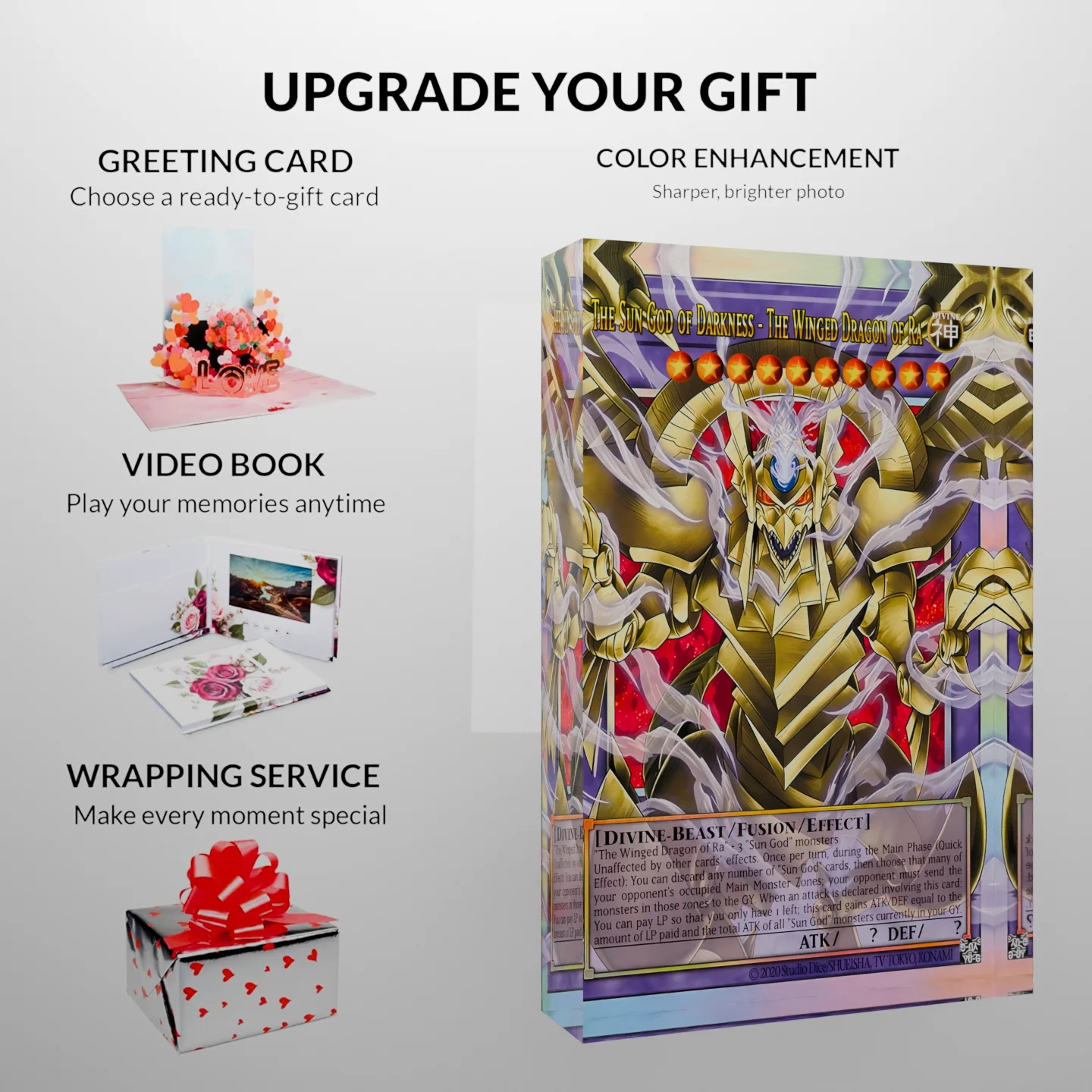 Yu-Gi-Oh YGO Sun-God of Darkness The Winged Dragon of Ra Clear Acrylic Block Anime Goods Desktop Ornament Desk Decor Collection