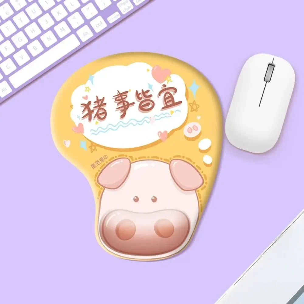Cartoon Ergonomic Hand Support Mouse Mat Non Slip Comfortable Office Accessories Cute Silicone Relaxing Mousepad Office