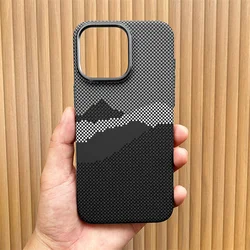 Carbon Fibre Relief Magnetic Case for iPhone 16 15 17 Pro Max Magnets Charging Thin Light Shell Camera Alloy Frame Phone Shields