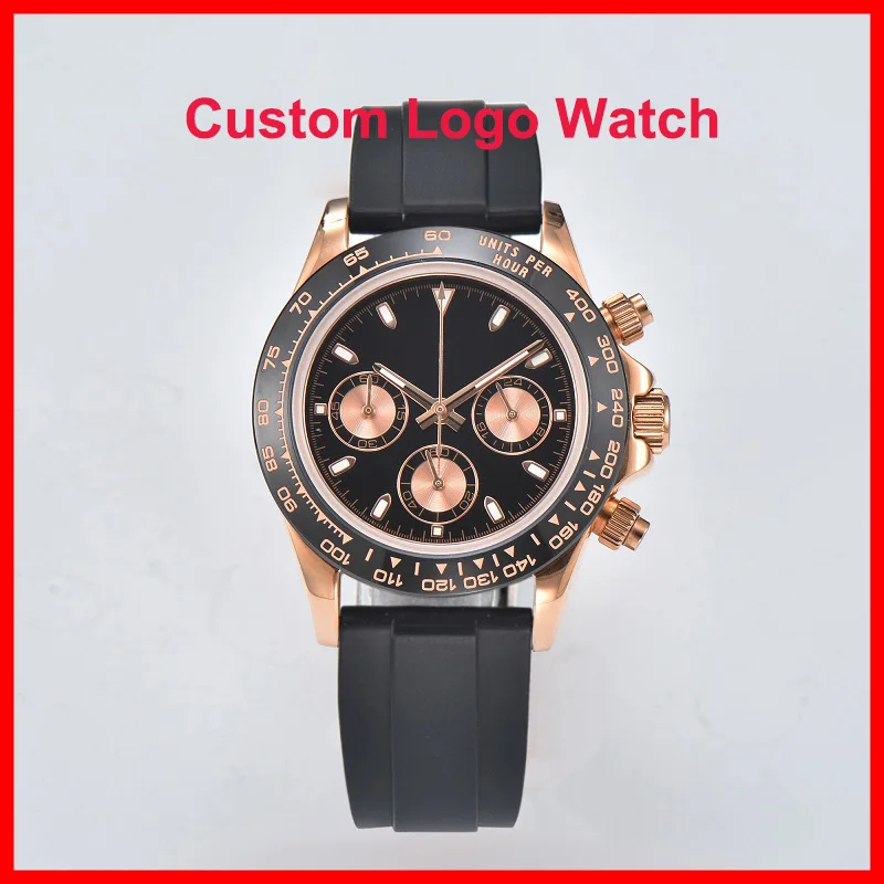 Chronograph Watch For Men VK63 Japanese Quartz Movement 40mm Custom S Logo Water Resistant Electronic Multifunction Wristwatches