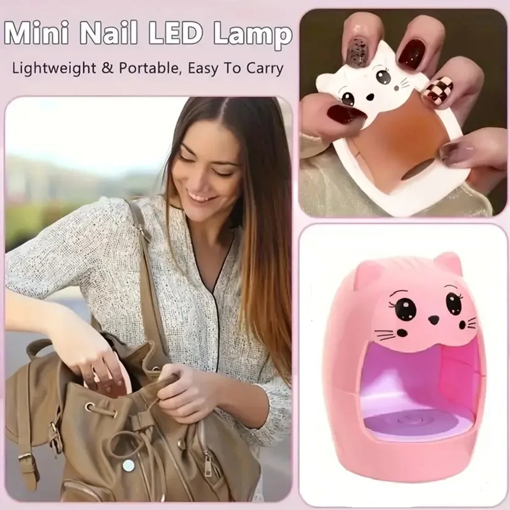 6W USB UV LED Nail Dryer Lamp MINI Pink Egg Cat Designs Nail Light Fast Dry Curing Nail Manicure Machine For Gel