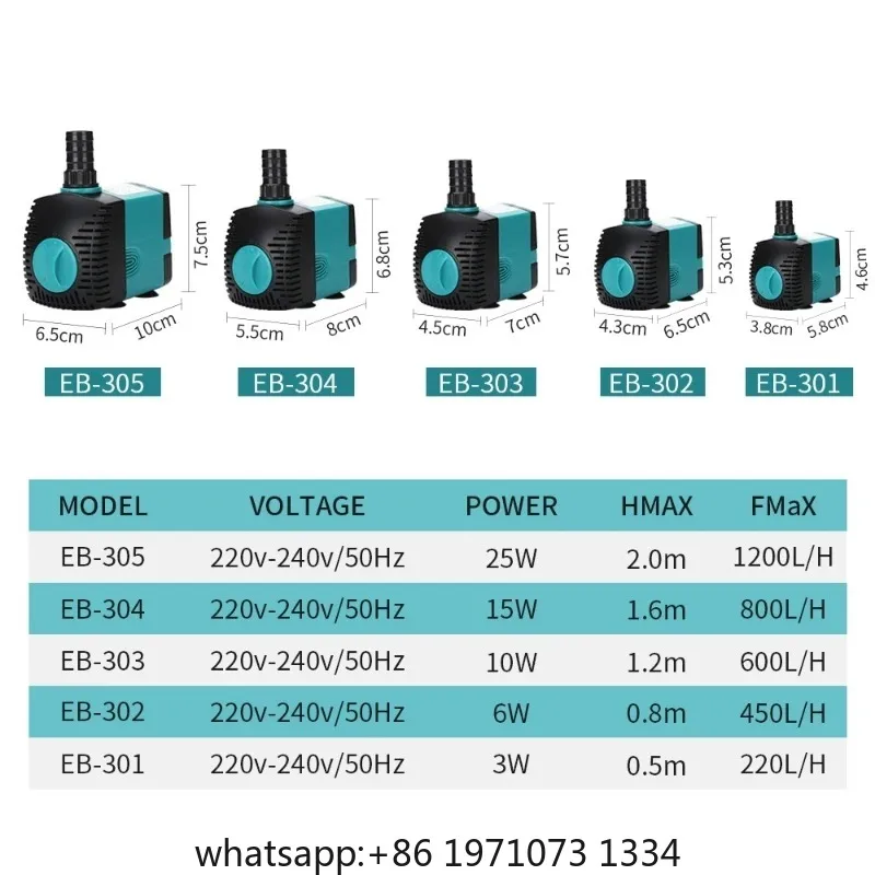 Submersible Water Pump Aquarium Ultra-Quiet 25W Fish Pond Tanks Fountain Filter Side Suction Pump Aquatic Pet Accessories