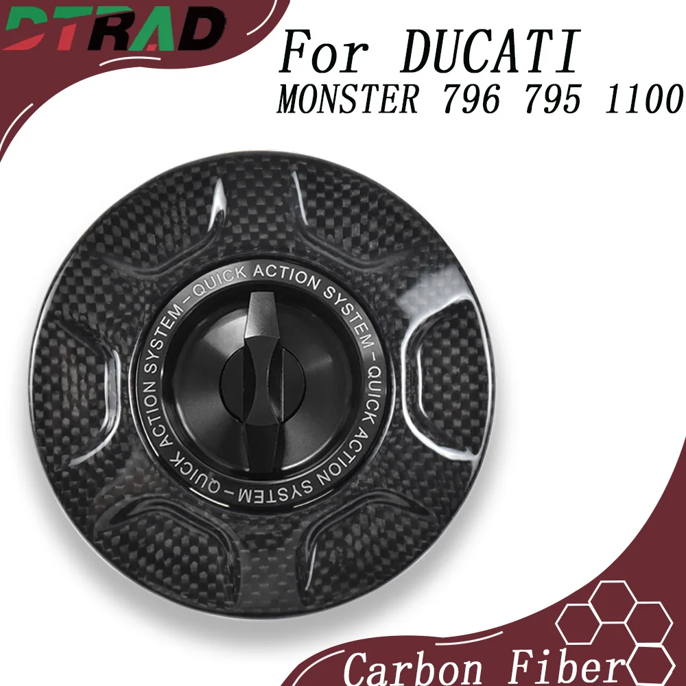 

For DUCATI MONSTER 796 696 795 2009-2014 1100/S EVO DIESEL Quick Release Motorcycle Fuel Tank Cap Carbon Oil Gas Airbox Cover