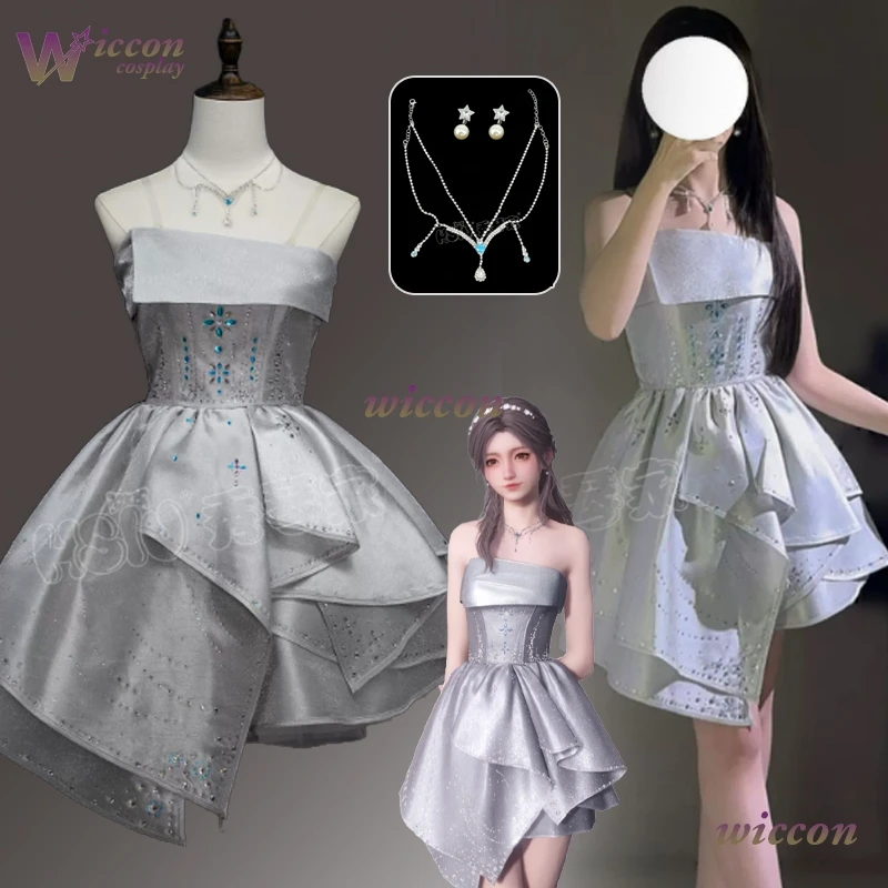 

Гламурный костюм для косплея ALove And Deepspace {BankaiMode} Блестящий тюль с ромбовидной аппликацией, короткое платье, персонаж аниме