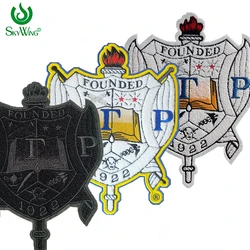 Large Black & White Chenille SGRho Sorority Year 1922  Sigma Gamma Rho Soror Crest  Chenille Embropidery Iron Hoodies Patches