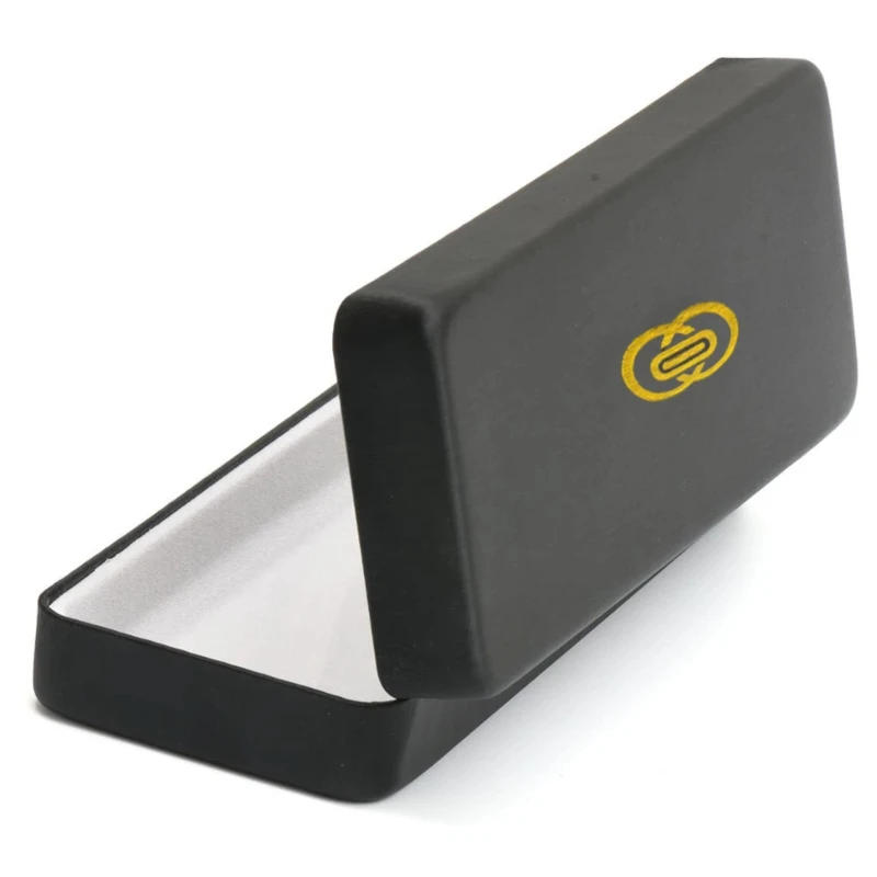 

004 High-grade square iron case for glasses Brushed black cortex Customizable logo on case box