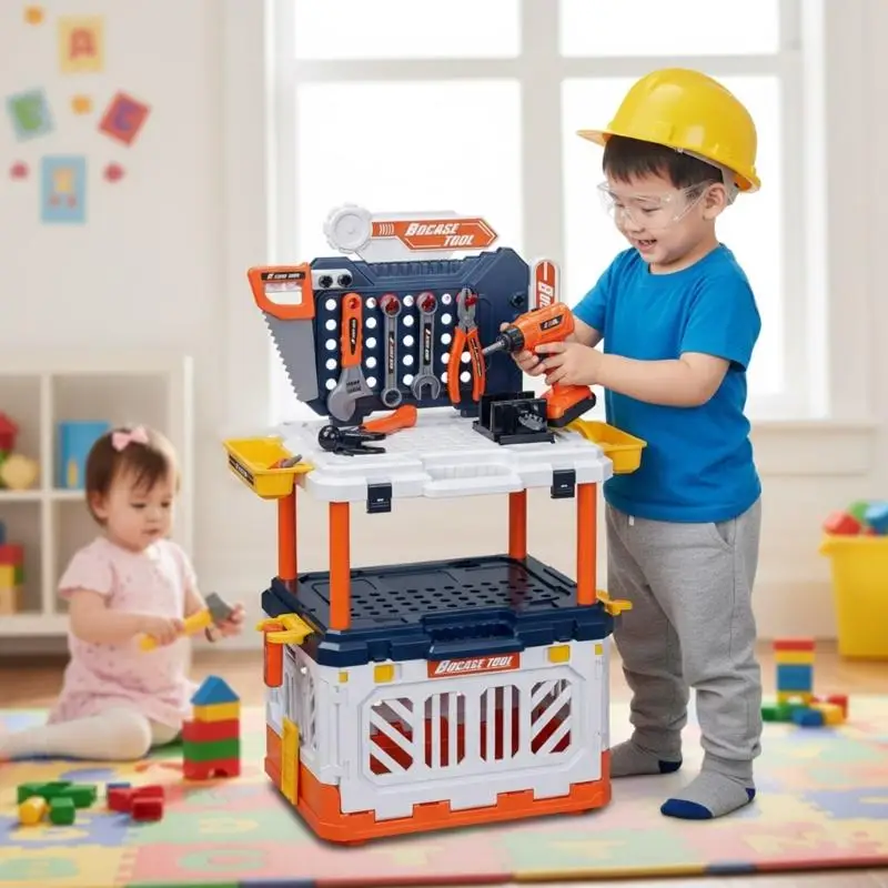 معدات إصلاح التظاهر المهنية 90 قطعة مجموعة اللعب الهندسية للأطفال خطة تخزين كثيفة لعبة تطوير المهارات الحركية A2UB