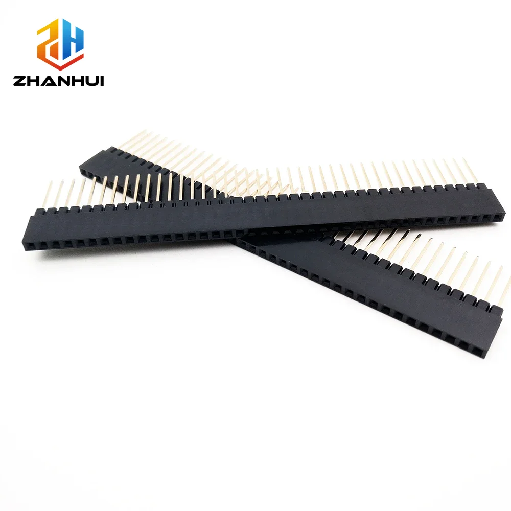 1x40 Pin Single Row Female Header 2.54mm Pitch PC104 Style Long Pin Stacking Connector for Arduino DIY (5/10/20 Pcs)