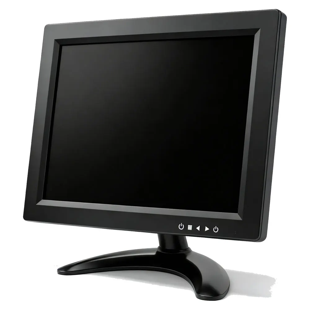 ZGYNK 9.7" Small Desktop Computer CVBS CCTV Monitor 1024x768 4:3 IPS Display HDMI VGA BNC AV Port Built-in Speaker ABS MaterialK