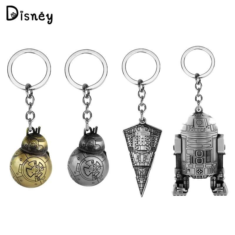 Disney Sztár wars keychain Gépember R2-D2 Lá Erő awakens Császári stormtrooper Gépember BB8 Fém Medál Kulcskarika kiegészítők