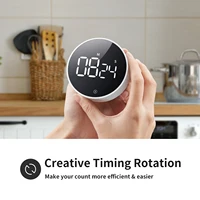 Minuterie de cuisine électronique LED, bouton visuel numérique, compte à rebours magnétique, minuterie d'étude, cuisine à domicile, cuisson, douche 6