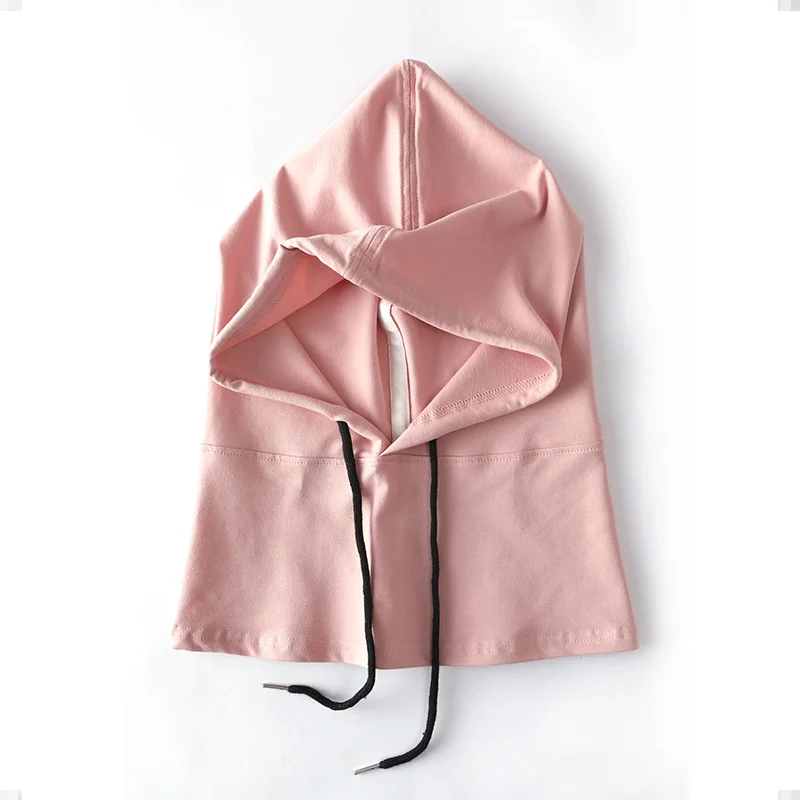 100 Cotton Balaclava Soft Light Thin Self Hood Hat Hooded Summer Beanies Women Four Season Men Sleeping Caps Running Streetwear