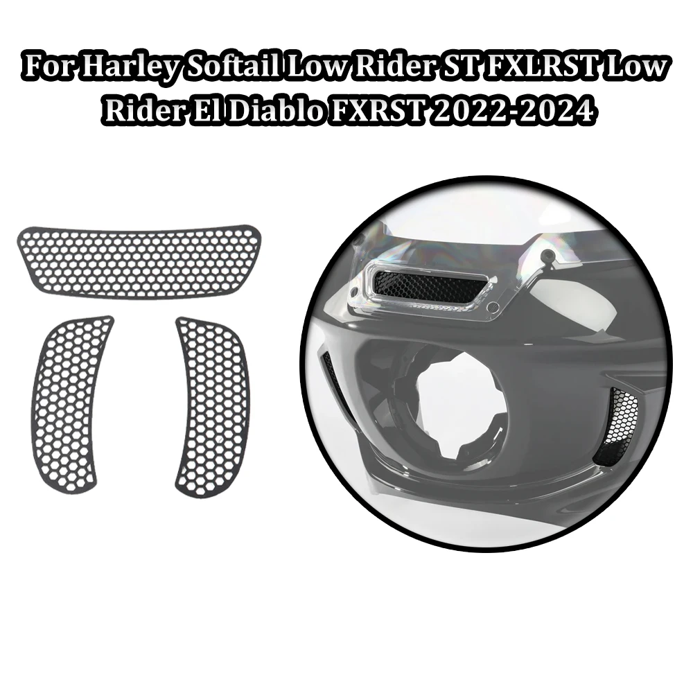 For Harley Softail Low Rider ST FXLRST Low Rider El Diablo FXRST 2022-2024 NEW Fairing Mesh Vent Screen Batwing Accent Grill Fit