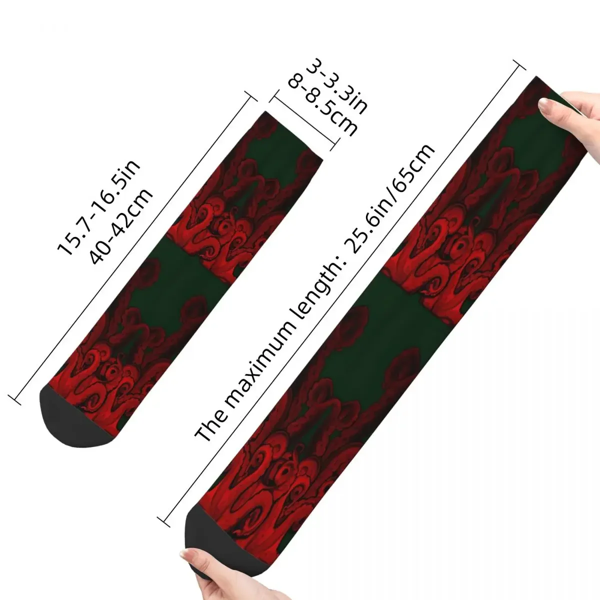 Chaussettes rétro Hip Hop Red Tide Elin pour hommes, Cthulhu Mythos, chaussettes unisexes Harajuku, chaussettes imprimées sans couture, chaussettes drôles Happy Crew, cadeau pour garçons