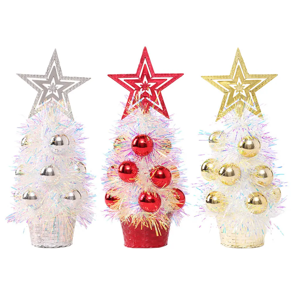 

3Pcs Desktop Xmas Tree Artificial Pine Trees Safe Long Lasting Mini Christmas Decoration Holiday Party Supplies