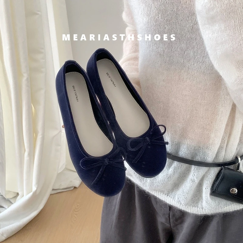 

Bowtie Flat Shoes Women Ballerinas Round Toe Slip on Ballet wedge Flats Lazy Loafers Moccasins Ladies Casual Comfort Shoes 2026