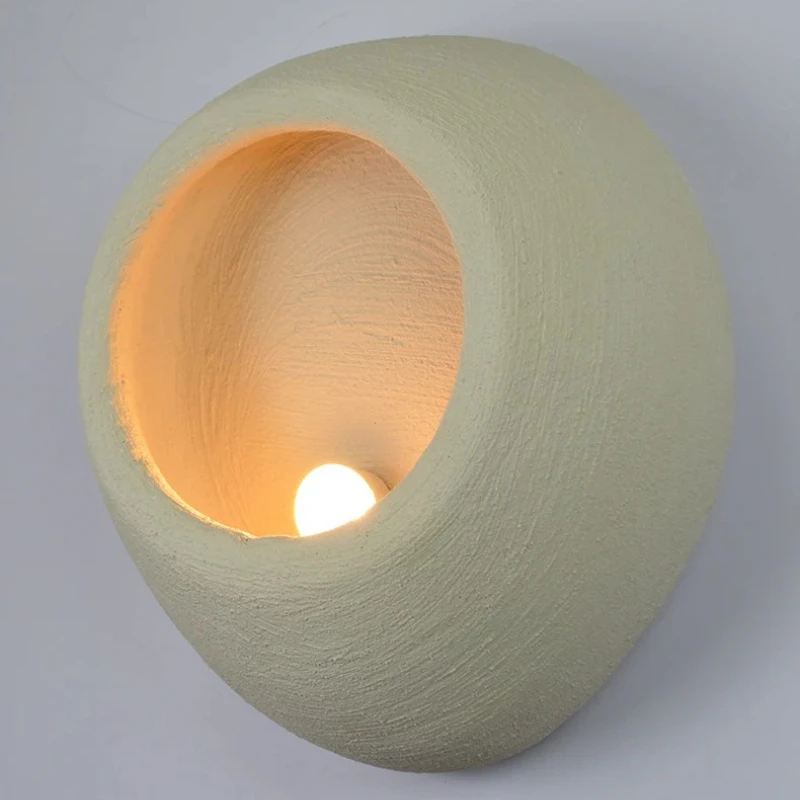 Japanese Retro Sand Texture Creative Wall Lamp Decoration Coffee Shop Bedroom Bedside Lamp Living Room Home Lighting Fixtures