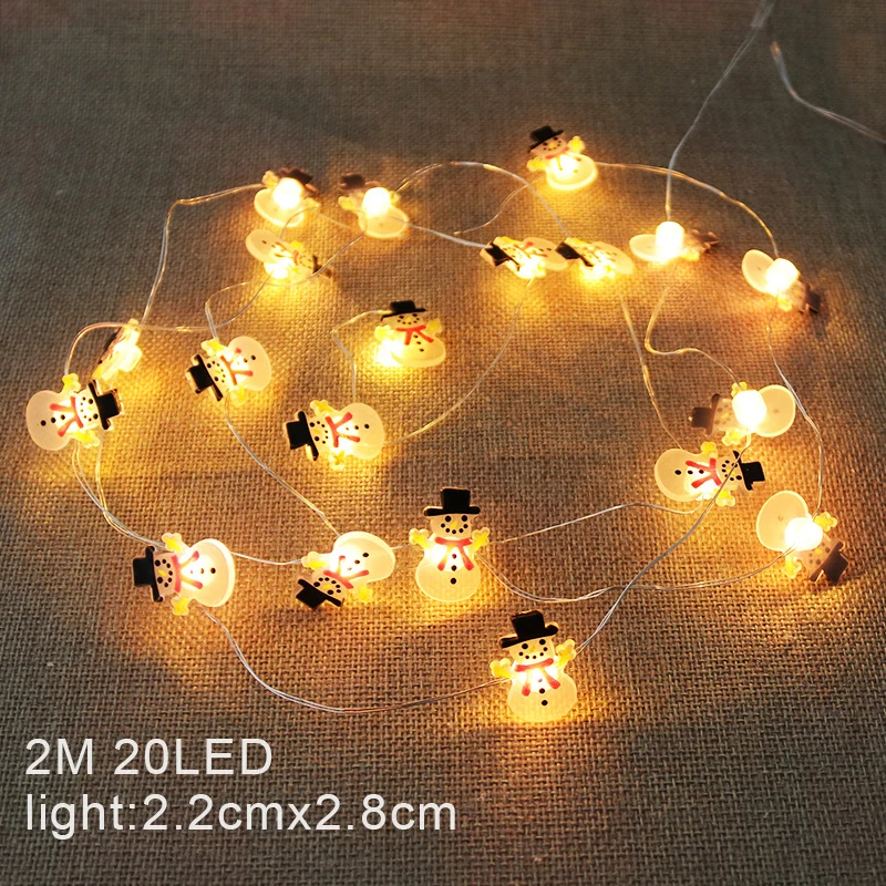 2M 20LED Fairy String Lights Santa Claus Snowflake Battery Powered Bedroom Living Room Garden Christmas Decorative Garland Lamp