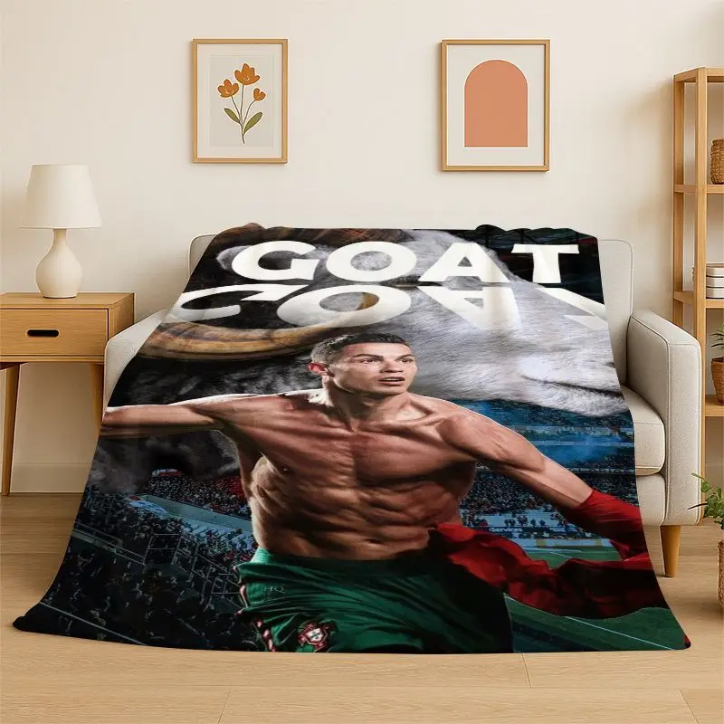 New Football Star Goat R-Ronaldo CR8 Flannel Throw Blanket,Cozy Blanket for Bed,Sofa,Couch,Bedroom,Living Room,Office,Camping