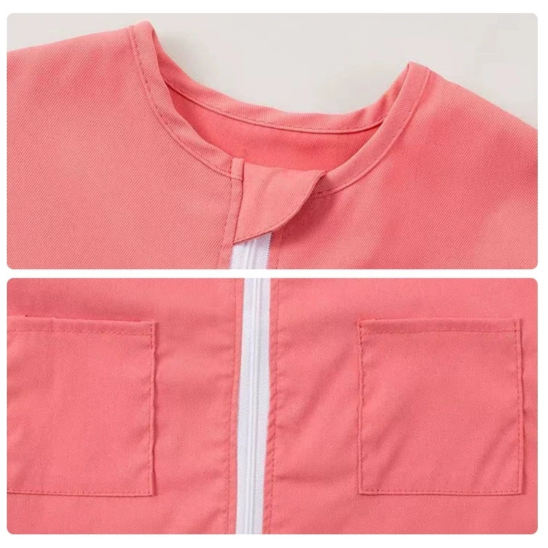 Baby Overall Suit Thin Anti-Dirt Crawling Art Drawing Clothes with Three Zippers Loose Outdoor Coverall for Kids 1-4 Years
