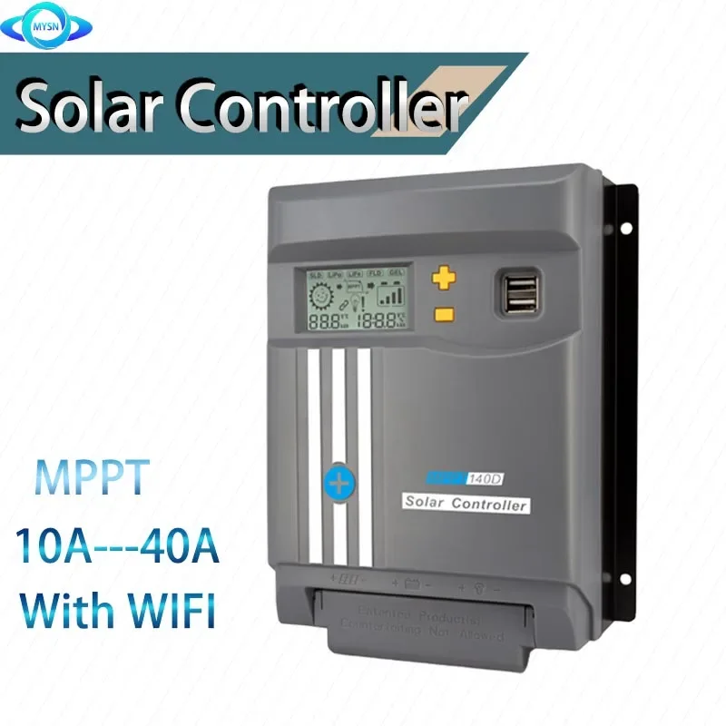 

10A 20A 30A 40A MPPT Solar Charge Controller 12V 24V Solar Panel Battery Intelligent Regulator for Lead-acid/Lithium