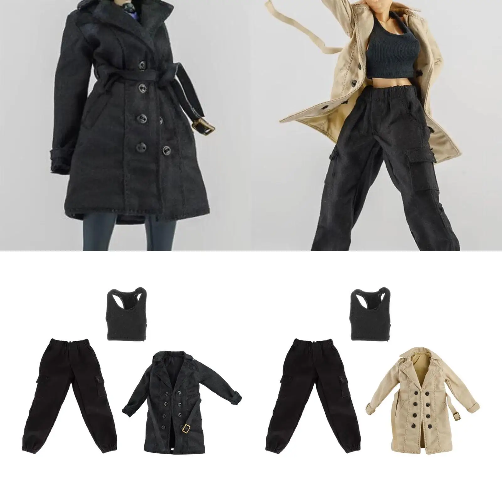 1/12 Scale Female Figure Doll Clothes Jacket Pant DIY Doll Pretend Play Toy Fashion Doll Clothing for 6 inch Figure Body