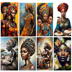 Large DIY Diamond painting flower african woman Diamond embroidery mosaic Jewelry cross stitch Home decor accessories New 2025