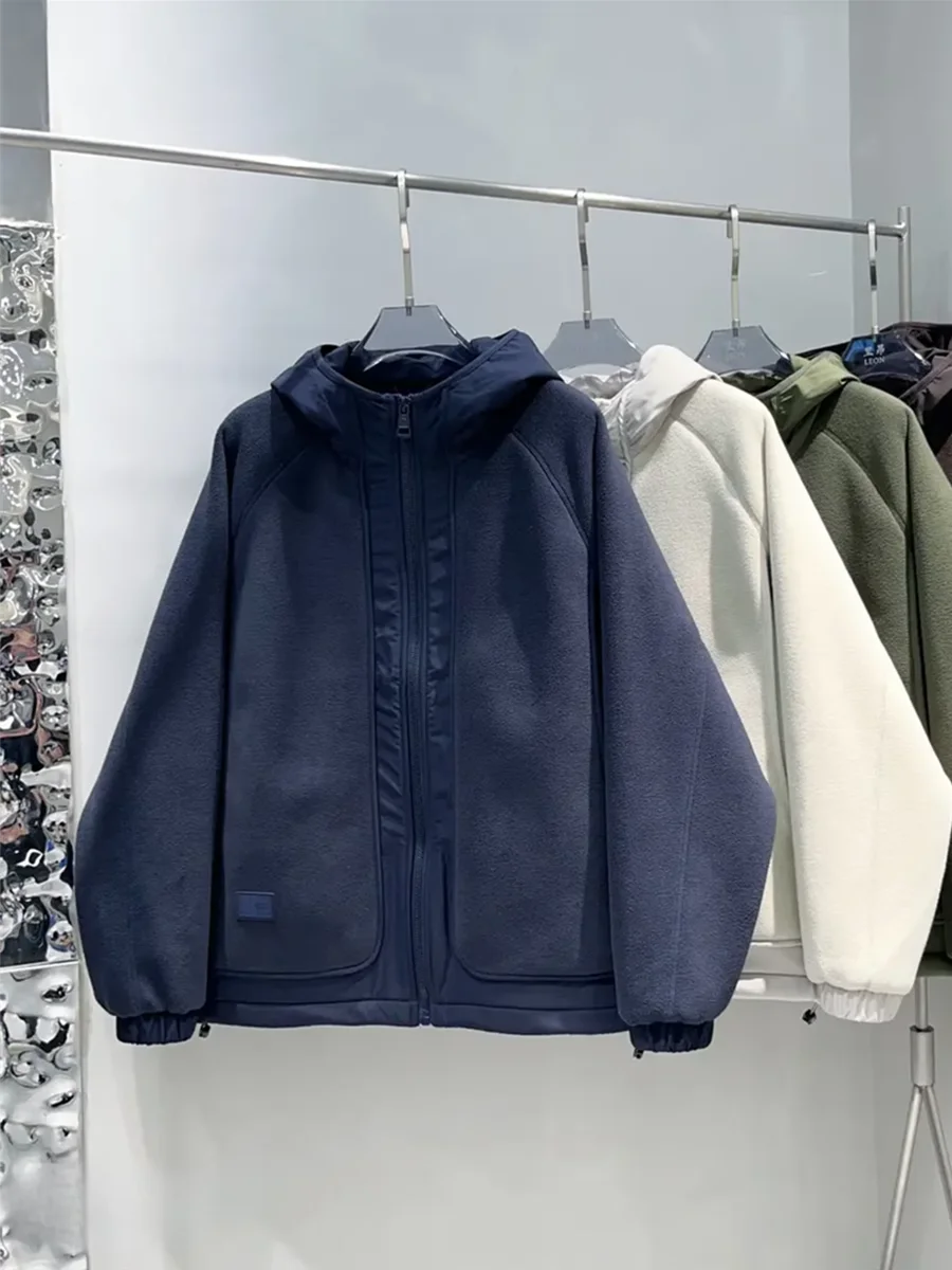 

Мужской зимний Thiened Fce Plaid, мягкий теплый хлопковый жакет с капюшоном, модный кардиган для пар, открытый кардиган, топ, молодежный тренд