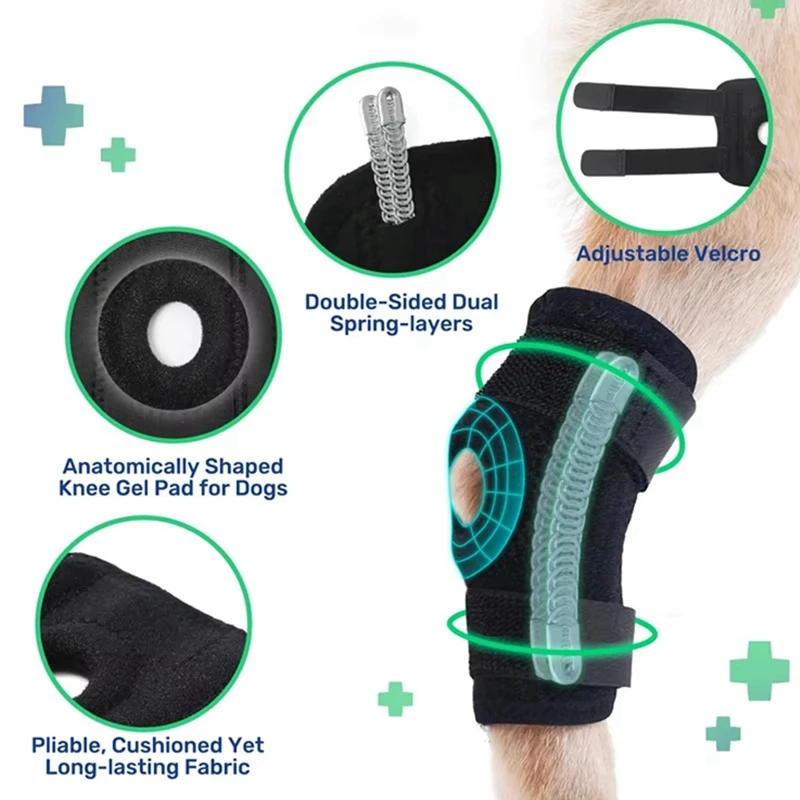 Pet Knee Pads For Dogs Leg Joint Injury Recovery Breathable Injured Leg Recovery Protective Gear Support Belt