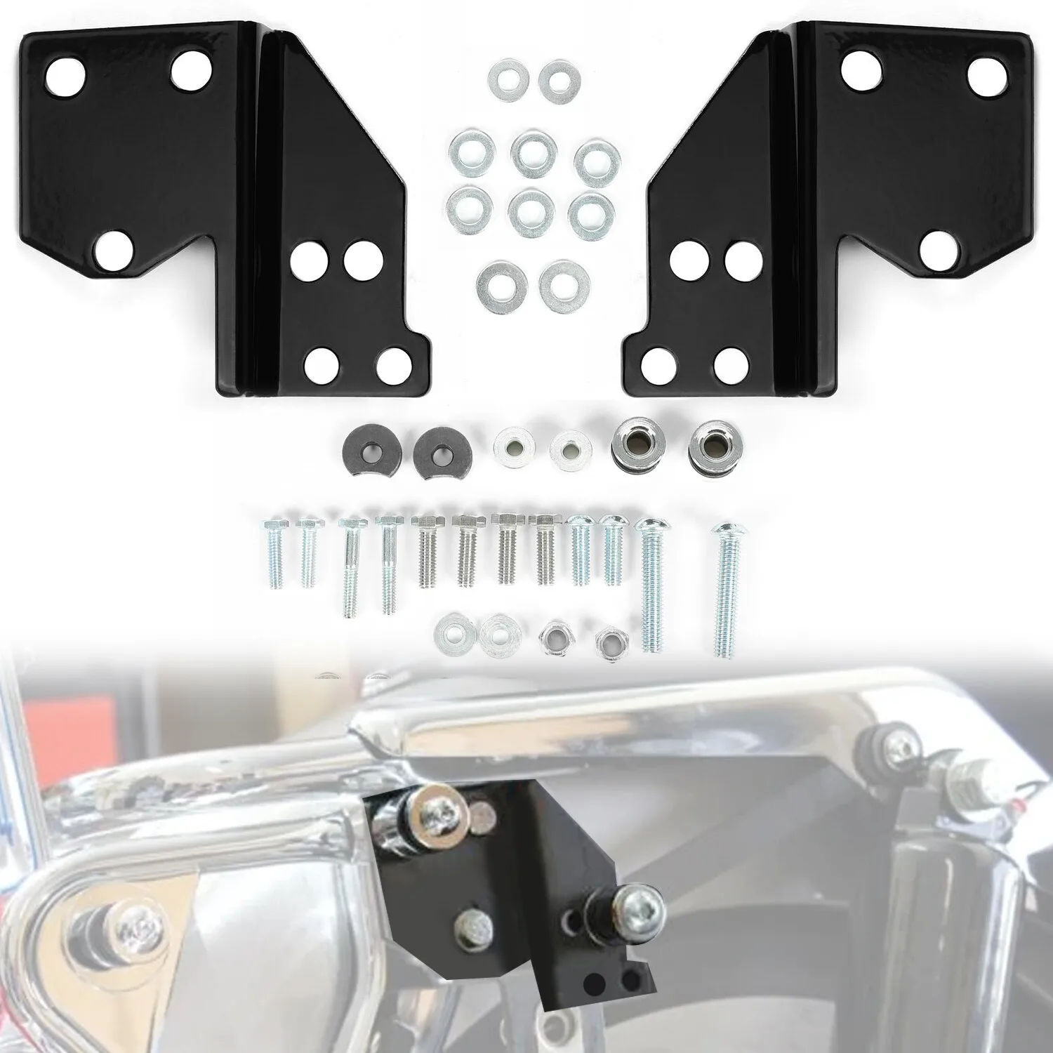 For 97-08 Harley Touring Quick Release Sissy Bar Backrest Docking Hardware Kits lso  kit 53660-05 and 53658-05 for 1994-1996