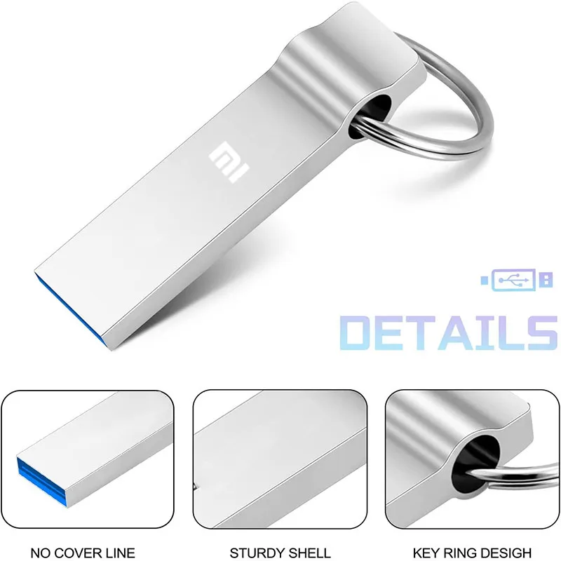 شاومي-محركات أقراص فلاش معدنية ، USB 3.0 ، عالية السرعة بندريف ، 1 تيرا بايت محرك أقراص USB ، SSD المحمولة ، 2 تيرا بايت قرص الذاكرة ، محول TYPE-C