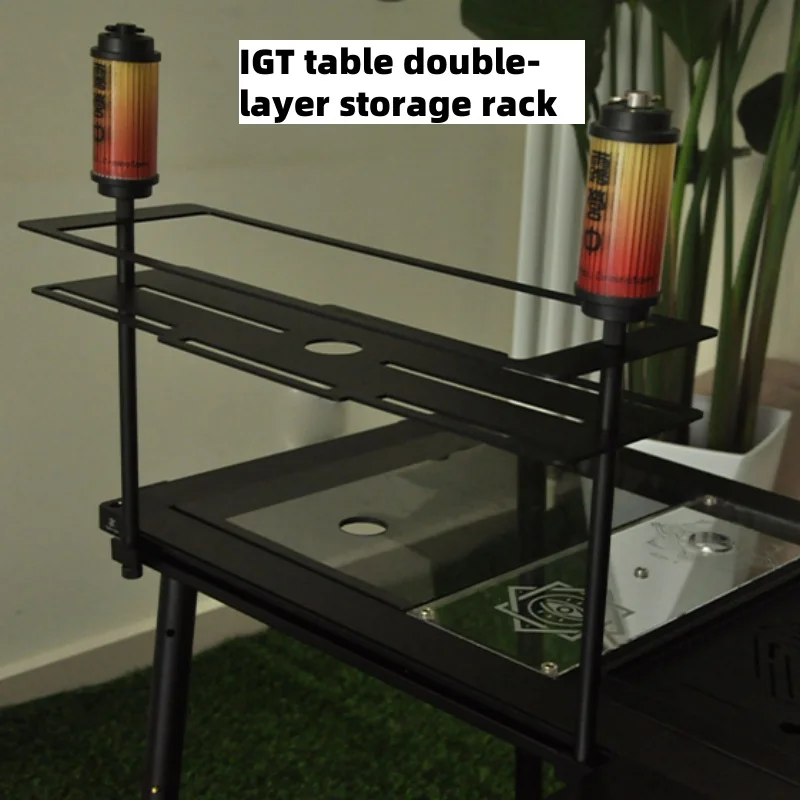 IGT Table Double-Layer Storage Rack Aluminum Alloy Storage Rack Table Accessories Lightweight Cool Camping Equipment