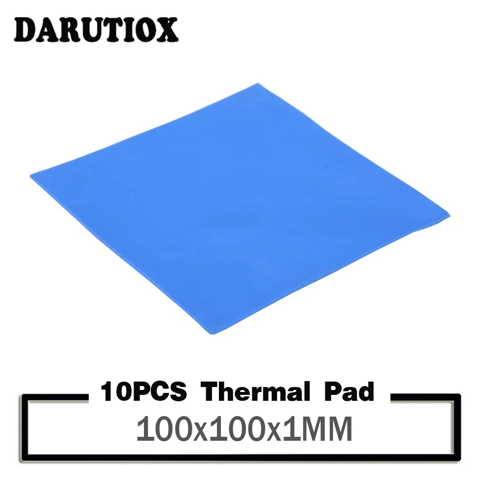 10pcs 100x100x1mm Thermal Pad GPU CPU Heatsink Cooling Conductive Silicone Pad 100mm*100mm*1mm