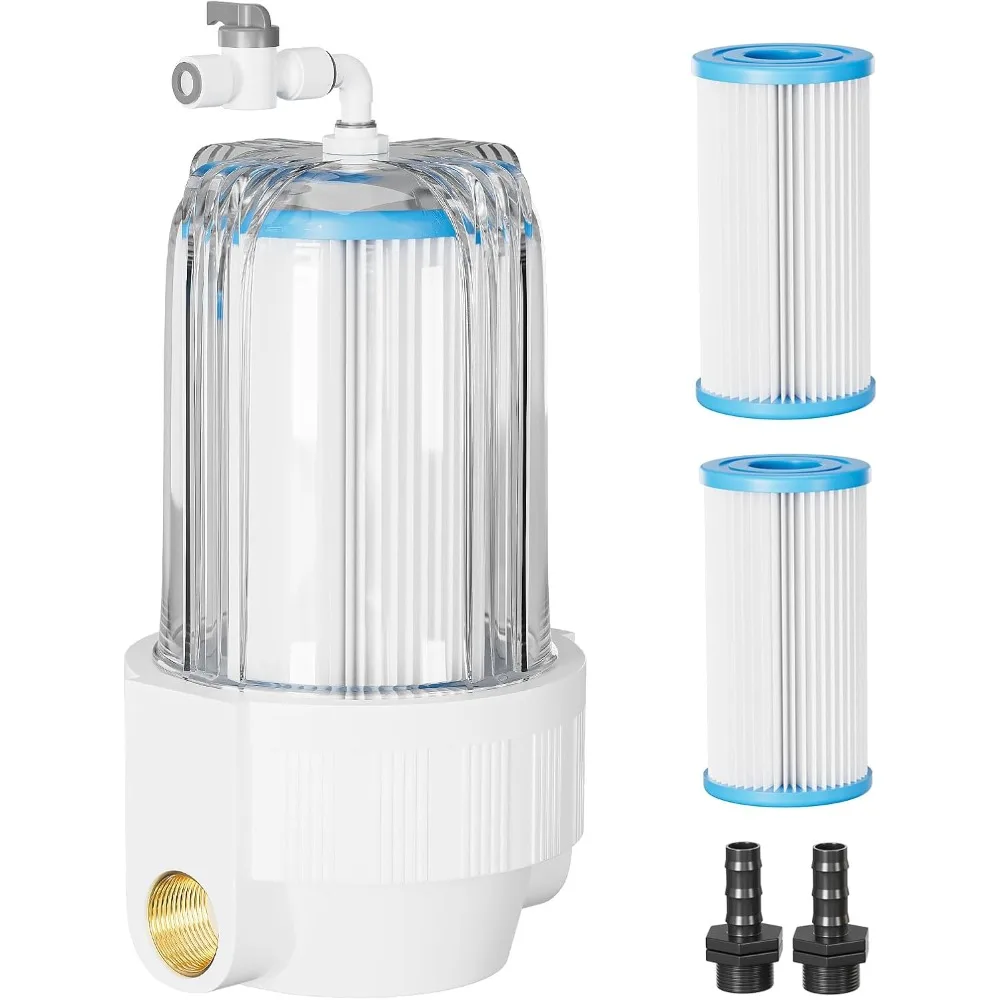 

Ice Bath Water Filter Kit 5 20 Micron Cartridge 1 2 FNPT Housing Air Valve Cold Plunge Tub Chiller