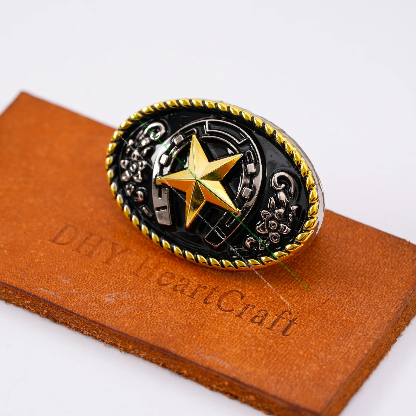 5 pz 45*30mm Western Texas oro argento COWBOY COWGIRL ferri di cavallo Ranger Star selle briglia Decor CONCHOS