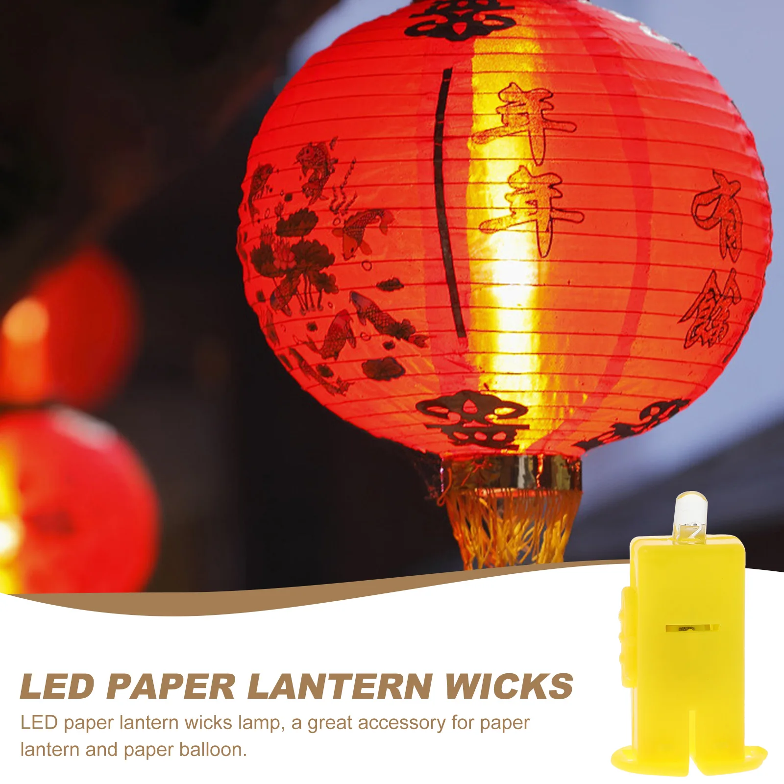 

12Pcs LED Paper Wick Lamp Portable Operated 2-3 Hour Lighting Lightweight Perfect for Paper Lanterns Halloween Birthday