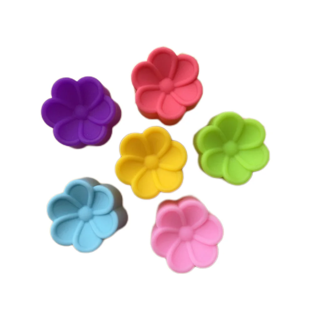 Pack of 6 Flower Petal Cake Molds Bakery Chocolate Ice Cube Moulds Dessert Making Baking Bakeware Color Random