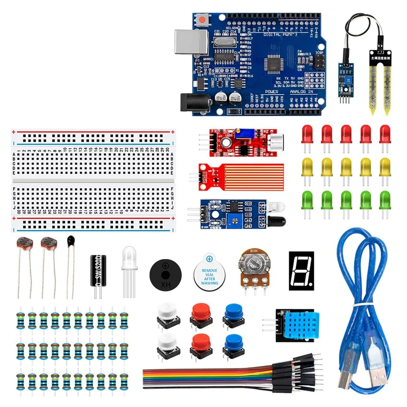 

Suitable For Arduino Uno R3 DIY Kit Capacitor/Bridge/Breadboard Starter Kit