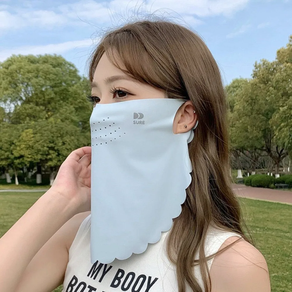 

Fashion Solid Color Sunscreen Mask UV Protection Summer Face Scarves Ice Silk Mask Face Cover Sun Proof Bib Neck Wrap Cover Men