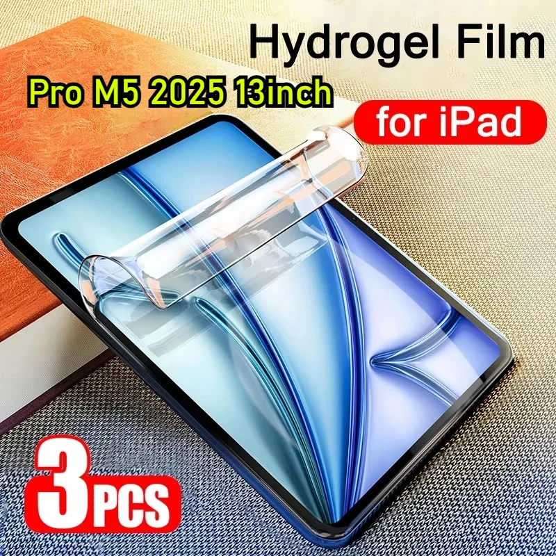 3 قطعة 2025 هيدروجيل واقي للشاشة السينمائي لباد برو 13 11 M5 12.9 M4 الهواء 11 M3 M2 5 Mini 6 7 9th 10th الجيل A16 فيلم لينة