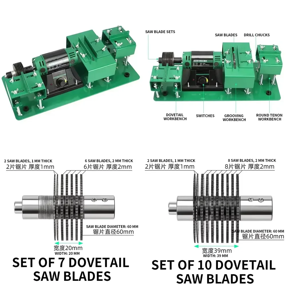 2026 Mini Table Saw and Riveter DIY Woodworking Multi-Function Small Cutter for Making Mortise-and-Tenon Joints and Birdcages