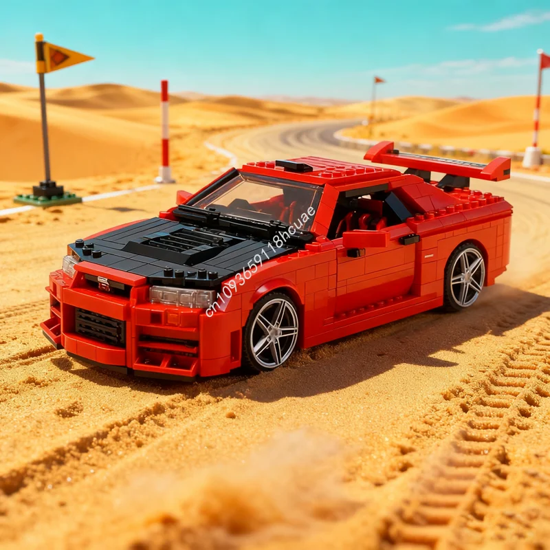 

1513 шт. MOC Nissan Skyline GTRs, модель автомобиля, строительные блоки, архитектура, Рождественский подарок, сборка, креативная идея, игрушка, кирпич для детей