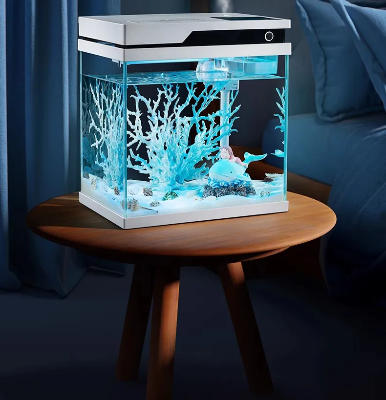 

Smart Ultra-White Glass Aquarium Tank Rectangular Filter Aquarium Tank New Ecological Self-Circulating Aquarium for Fish