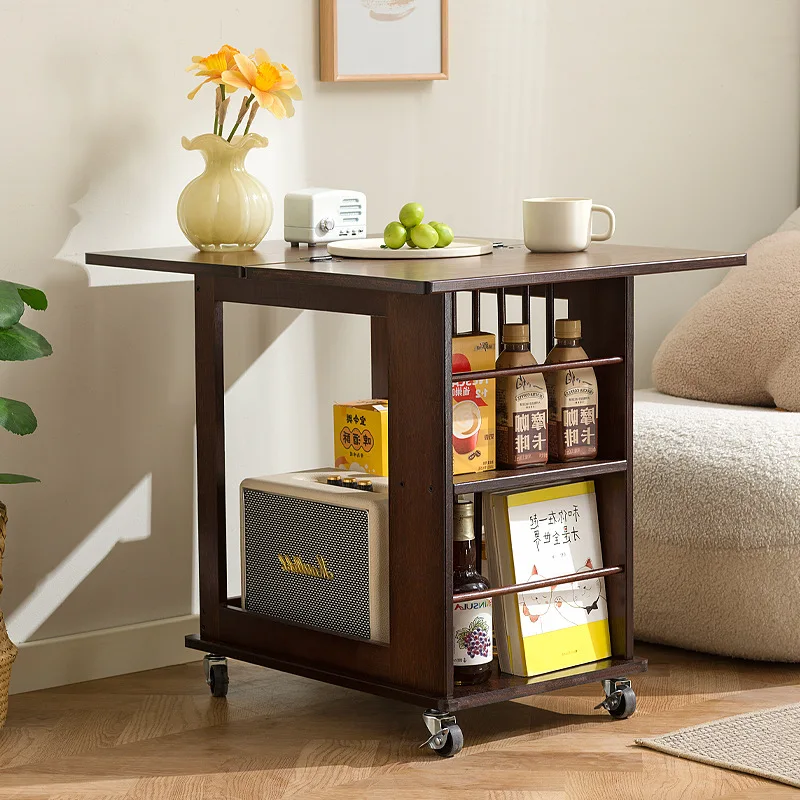 Mobile side table coffee table living room sofa side cabinet trolley folding multi-purpose table