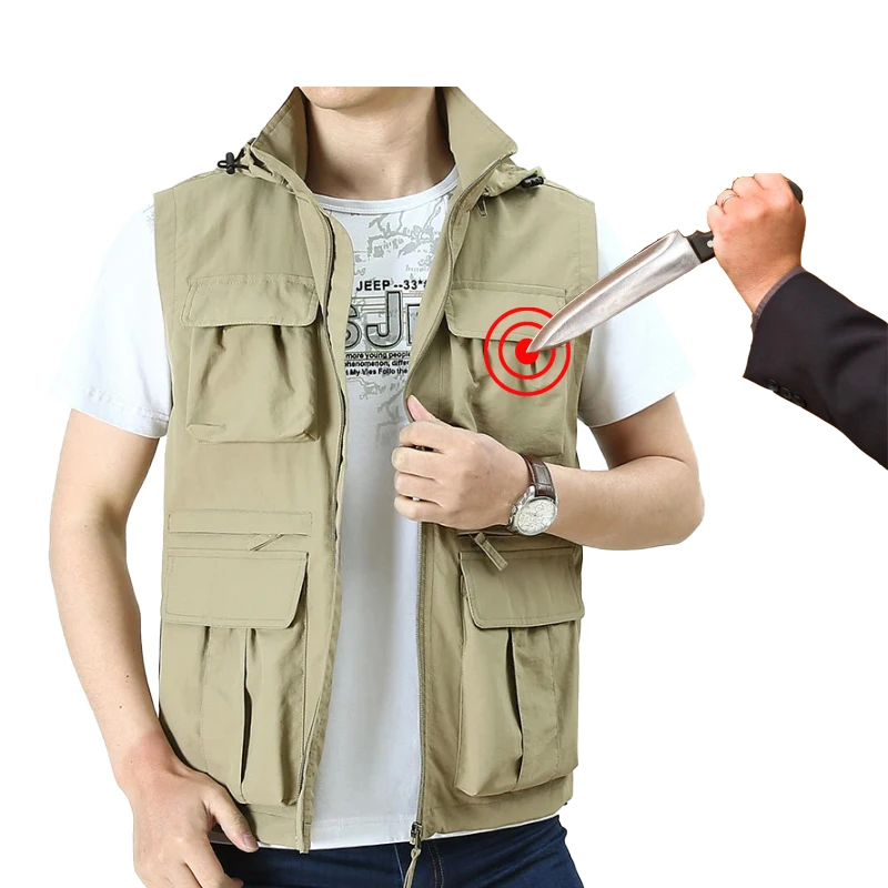 Chaleco Anticorte Self-Defense Stab-Proof Vest Cut Tactico Militar Knife Proof Cuello Anticorte-Invisible Flexible Clothing 4XL