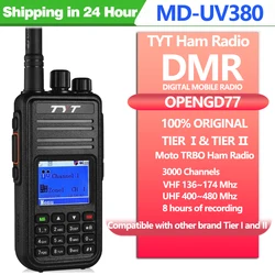 TYT-MD-UV380 Dual Band Walkie Talkie, MD-380, MD380, DMR Digital, Rádio em dois sentidos, Dual Time Transceiver, Ham GPS opcional