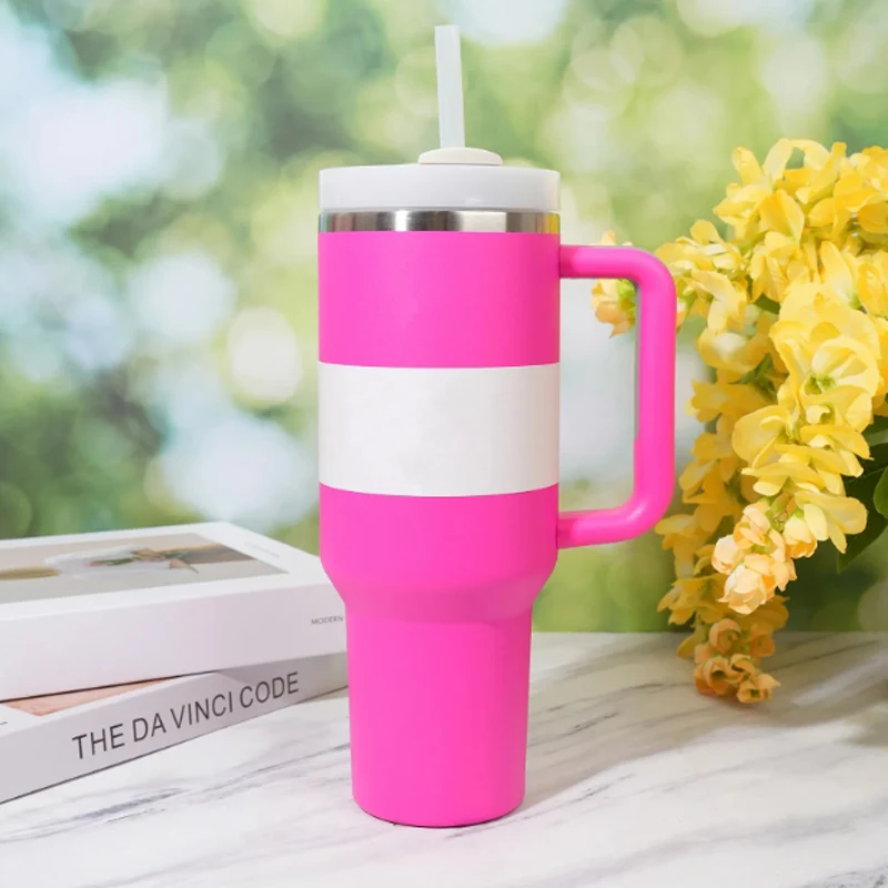 2024 Handle Straw Lid Stainless Steel 30oz/40oz Vacuum Insulated Car Mug Double Wall Thermal Iced Travel Cup for stanley